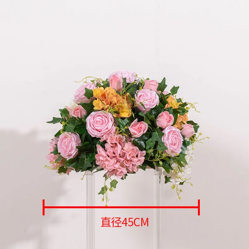Simulation Hydrangea Rose Ball Westernstyle Wedding Table Decoration Window Exhibition Hall Arrangement FlowerZZ