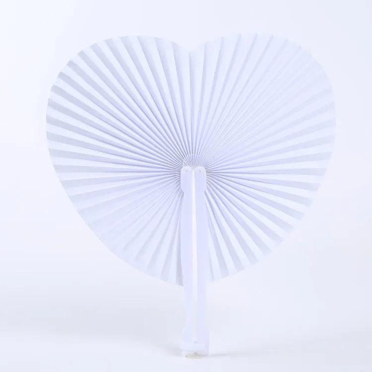 New European wedding supplies white love blank paper fan wholesaleZZ