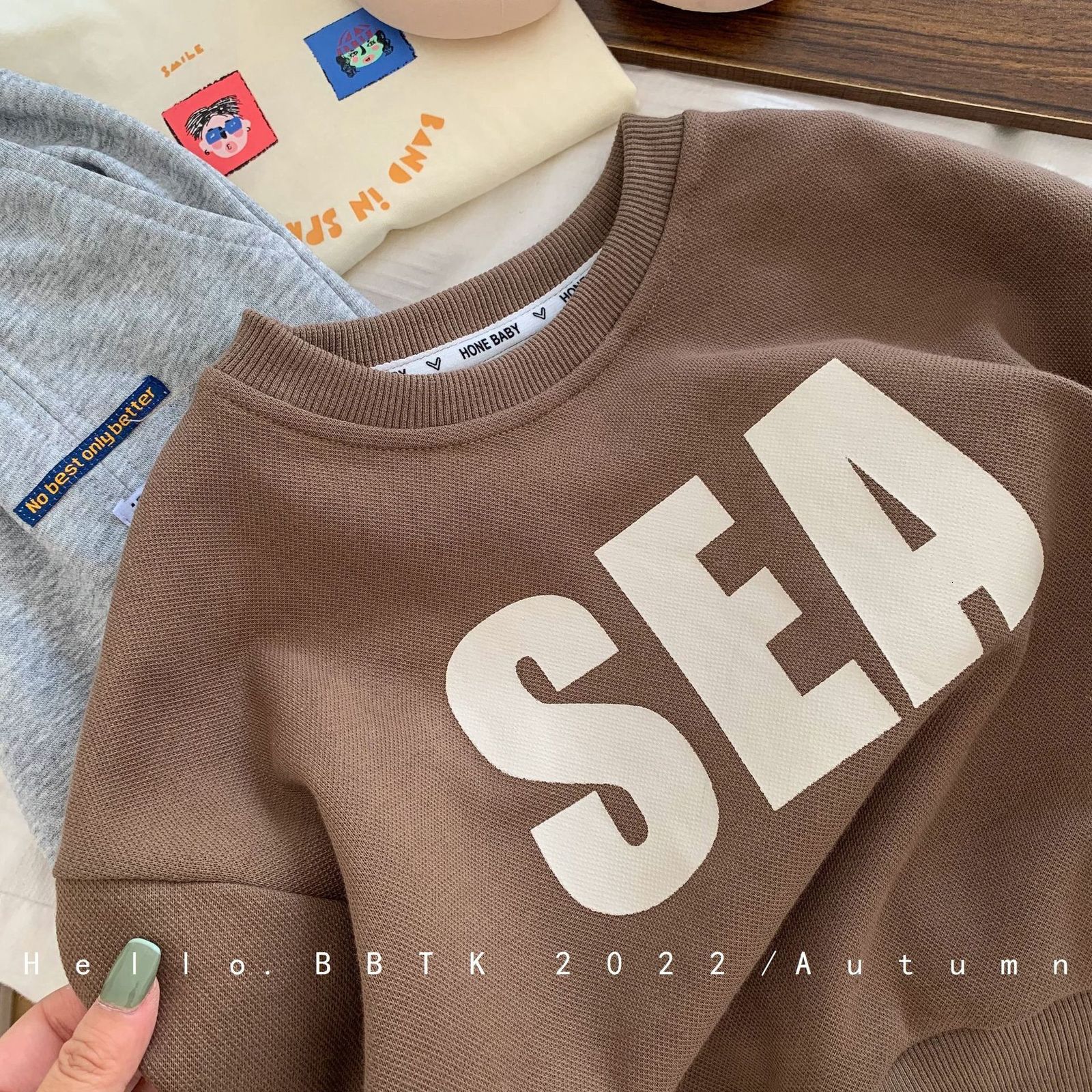 Hoodies Sweatshirts Autumn Girls Boys Casual O Neck Sweatshirts Baby Kids Children Long Sleeve Shirt 230814