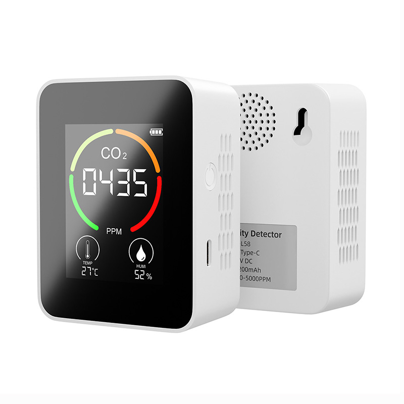 Portable CO2 Air Quality Monitor Gas Detector Carbon Dioxide Temperature Humidity 3 IN 1 Monitor LCD Screen Display
