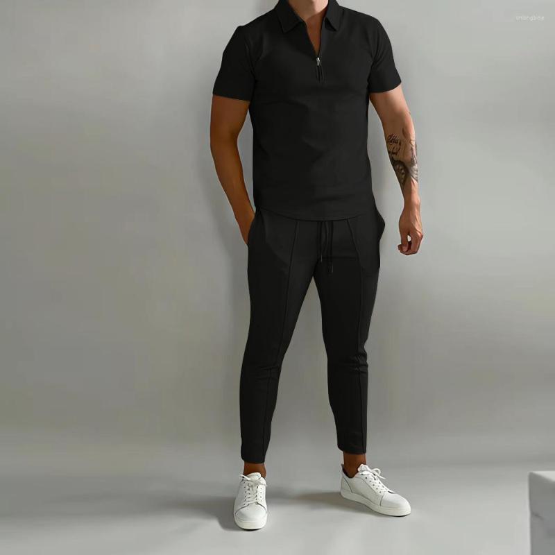 Mens Tracksuits Fashion Men Clothing Sets Summer Slim Fitting Trend Youth Casual Sports 2Pcs
