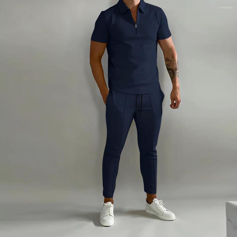 Mens Tracksuits Fashion Men Clothing Sets Summer Slim Fitting Trend Youth Casual Sports 2Pcs