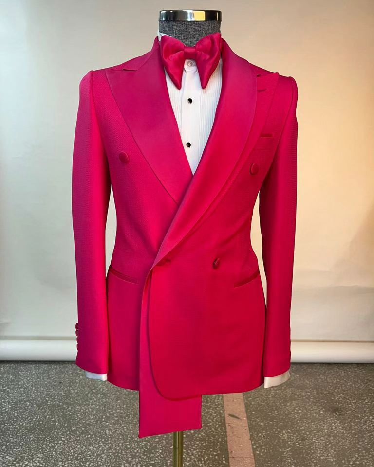 Green Men Wedding Tuxedos Pure Color Peaked Lapel Groom Wear Slim Fit Prom Party Coat Only One Jacket