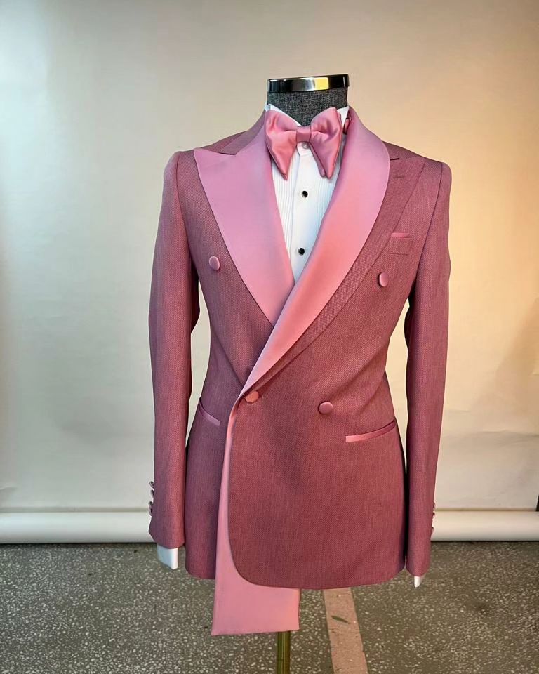 Green Men Wedding Tuxedos Pure Color Peaked Lapel Groom Wear Slim Fit Prom Party Coat Only One Jacket