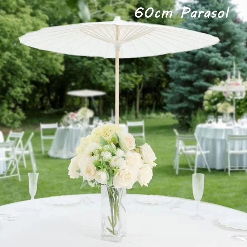 Paper Parasol 60cm Bamboo Umbrellas Wedding Paper Umbrella Party Favor for Bridal Shower Centerpieces Photo Props ZZ