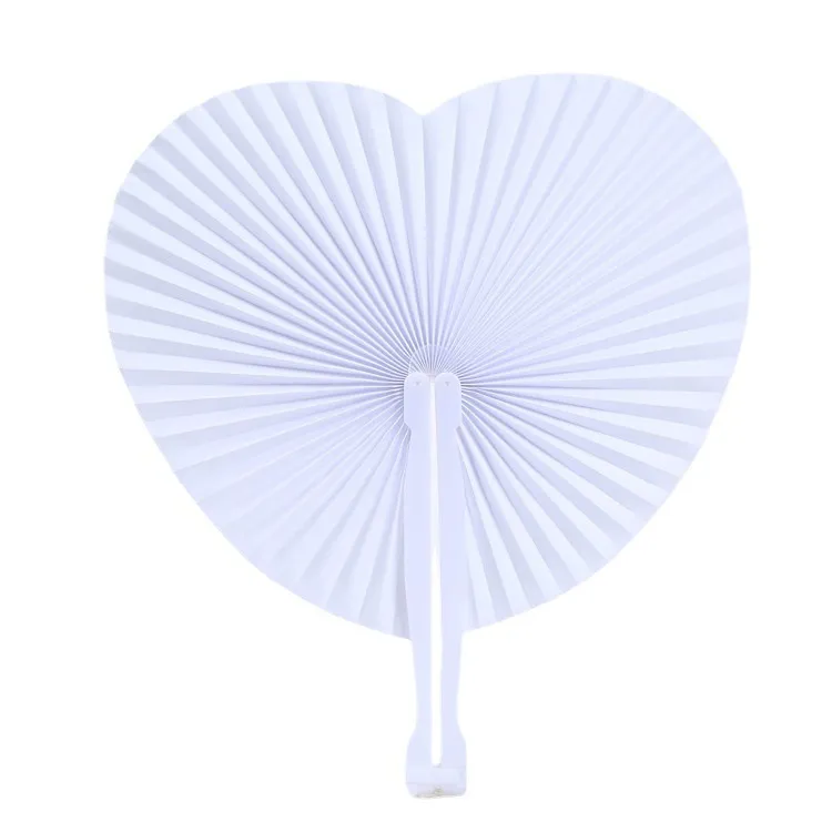 New European wedding supplies white love blank paper fan wholesaleZZ