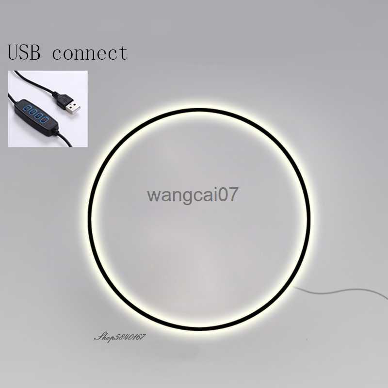 Wall Lamps Modern Minimalist Led Rings Wall Lamp USB Living Room Background Wall Sconce Lighting Creative Beside Wall Light Bedroom Fixture HKD230814