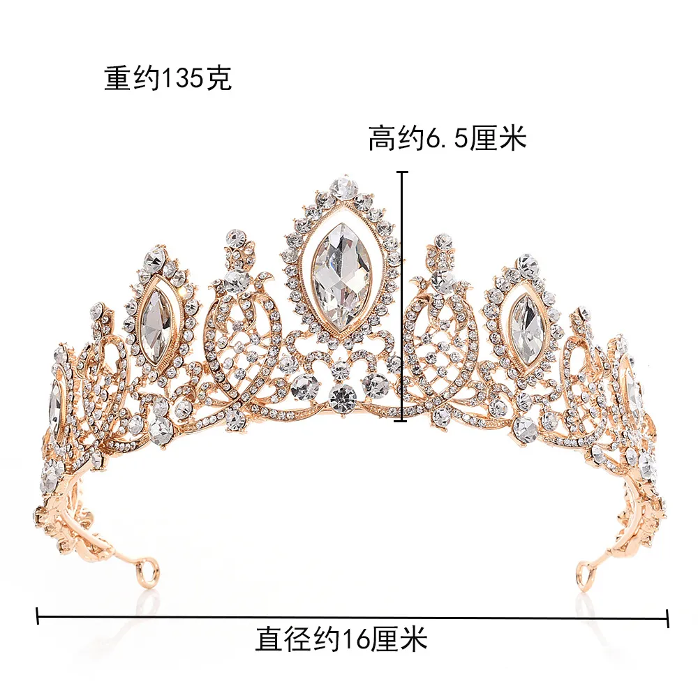 Headpieces Princess Crystals Wedding Crown Bridal Tiaras Baroque Queen King Clear Royal Blue Red Rhinestone Bridal TiaraZZ