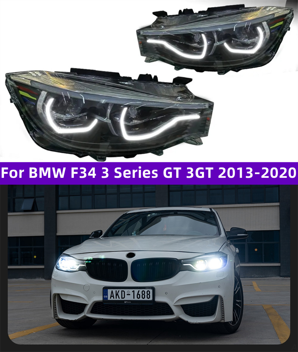 Car Styling for BMW F34 3 Series 20 13-20 20 GT 3GT LED Angel eye Headlight DRL Hid Head Lamp Bi Xenon Beam Headlights