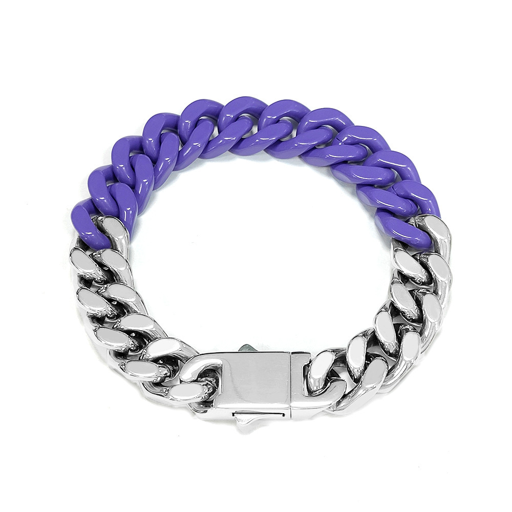 Luxury 13mm Unisex Bracelet in 14k White Gold Modern Style Matching Charms for Trendy Males