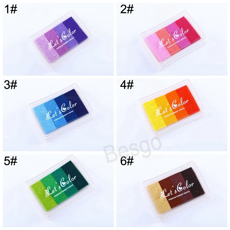 wholesale Gradient Color Ink Pad Hand Account DIY Stamp Sponge Rubber Stamps Office School Supplies Fingerprint Scrapbooking Accessories Welcome to pu