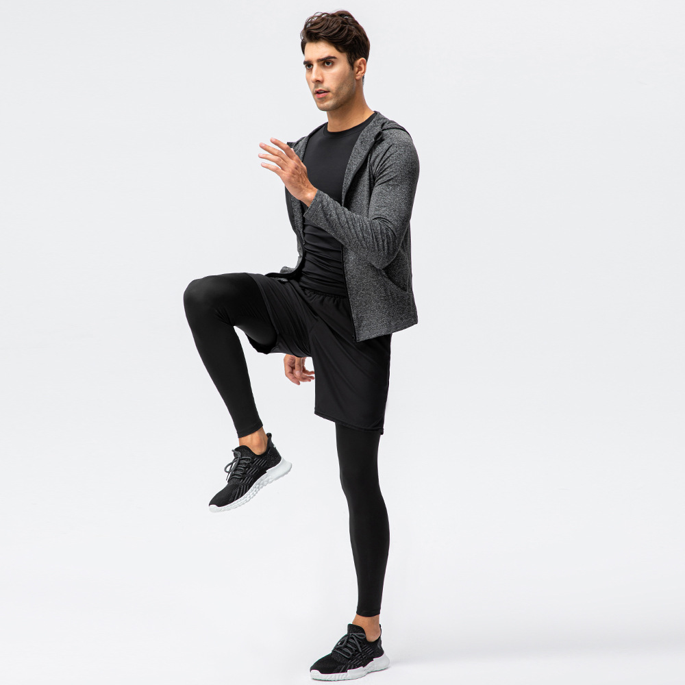 L98 men Sports Coat Yoga Thin Jogging Jackets Clothing High Waist Gym Activewear Jacket Hooded Long Sleeve Training Clothes Stand Collar