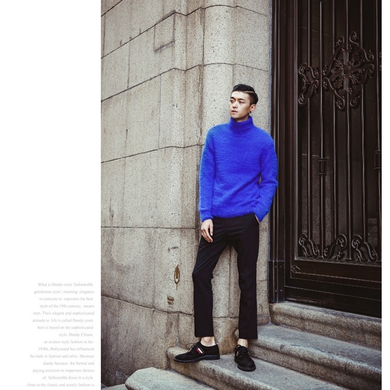 Men's Sweaters 2023 winter trend Plush mink cashmere turtleneck sweater Mens Real Mink Cashmere warm backing Z369 230812