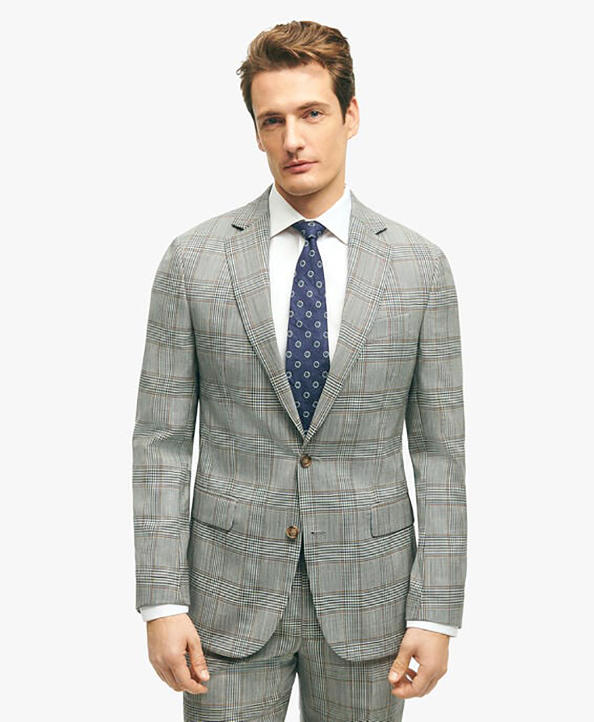 Plaid Classic Men Suits For Wedding Notched Lapel Groom Wear Slim Fit Tuxedos Business Office 2 Pcs Customize Jacket With Pants