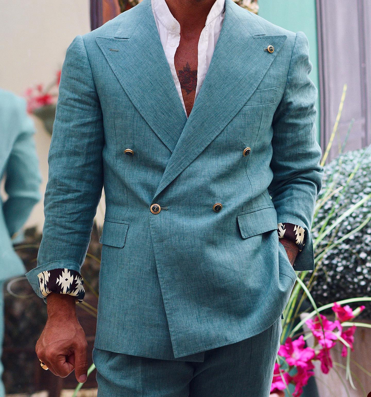 Luxury Men Wedding Suits Double Breasted Tuxedos Fashion Slim Fit Groom Wear Business Office 2 Pcs Jacket Pants Custom Made