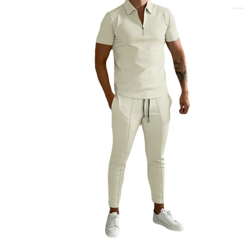 Mens Tracksuits Fashion Men Clothing Sets Summer Slim Fitting Trend Youth Casual Sports 2Pcs