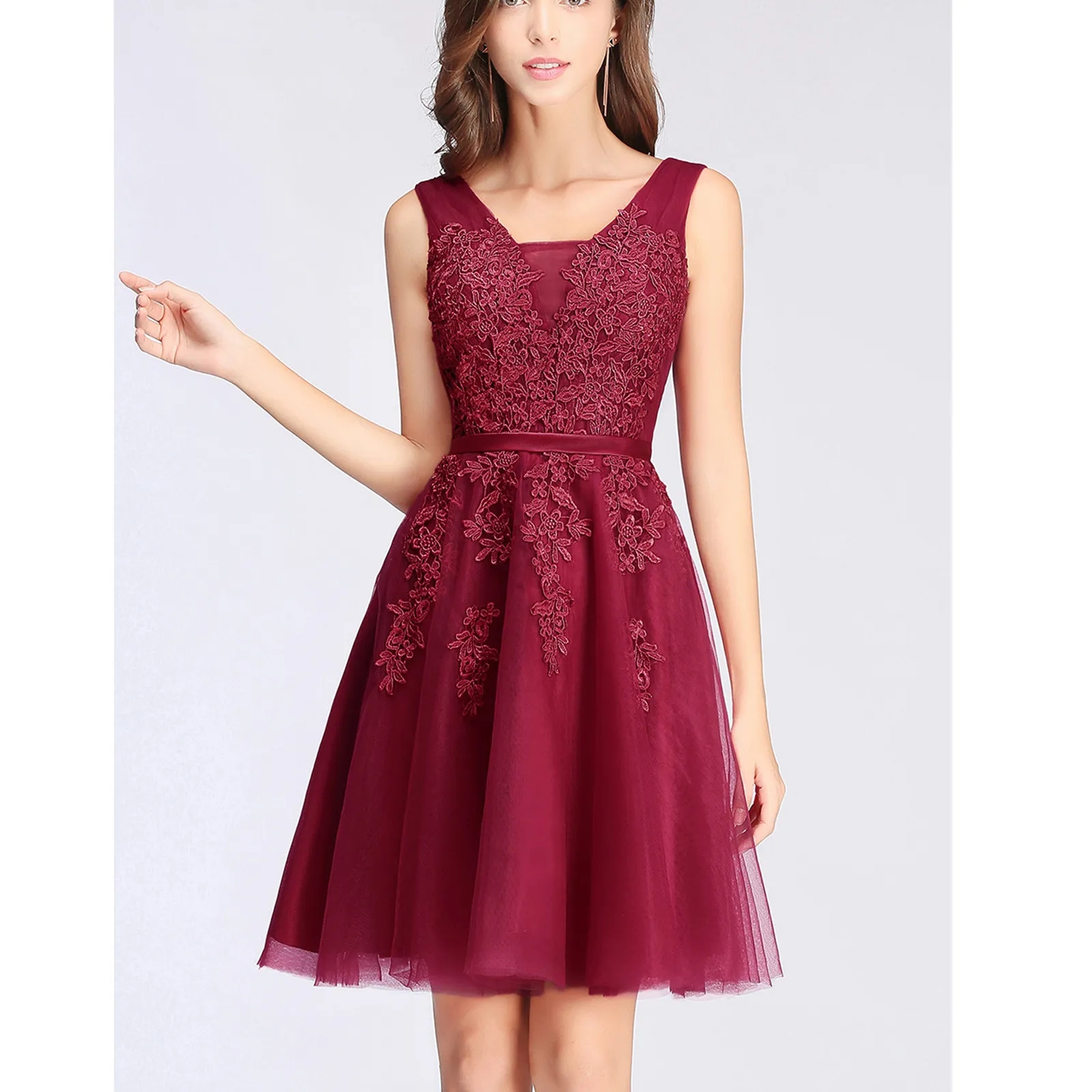 New Arrival Short/Mini Bridesmaid Dresses Tulle Homecoming Dresses 2024 With Lace Vestidos Cortos Special Occasion Graduation Gowns