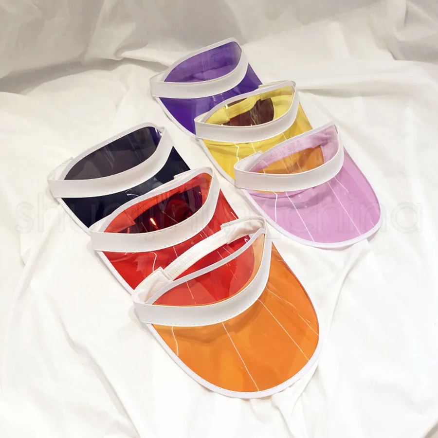 Fashion Transparent Sun Visor Hat Creative Clear Plastic Empty Top Cap Outdoor Travel Beach Sunscreen Sun HatZZ