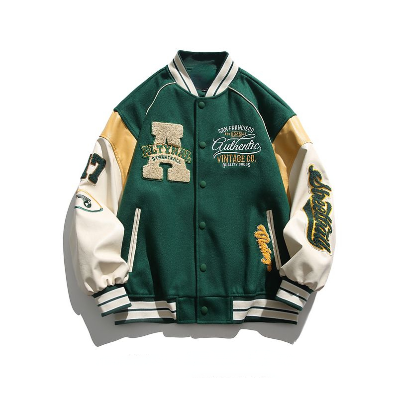 Men's Jackets European and American flocked retro Baseball uniform Spring and autumn loose and versatile letter jacket Trendy jacket lovers 23081
