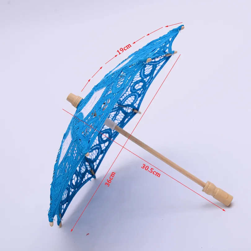 White Vintage Mini Cotton Lace Embroidered Sun Parasol Umbrella Wedding Bridal Flower Girls Umbrella DIY CraftZZ