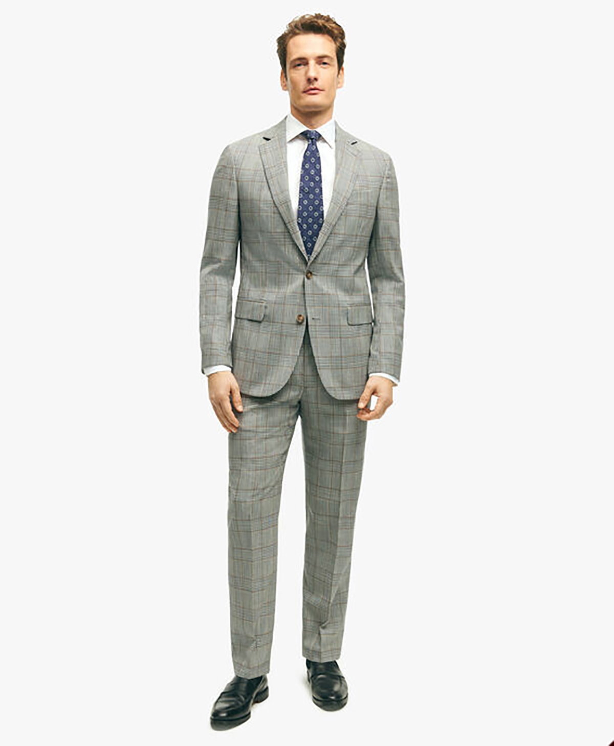 Plaid Classic Men Suits For Wedding Notched Lapel Groom Wear Slim Fit Tuxedos Business Office 2 Pcs Customize Jacket With Pants