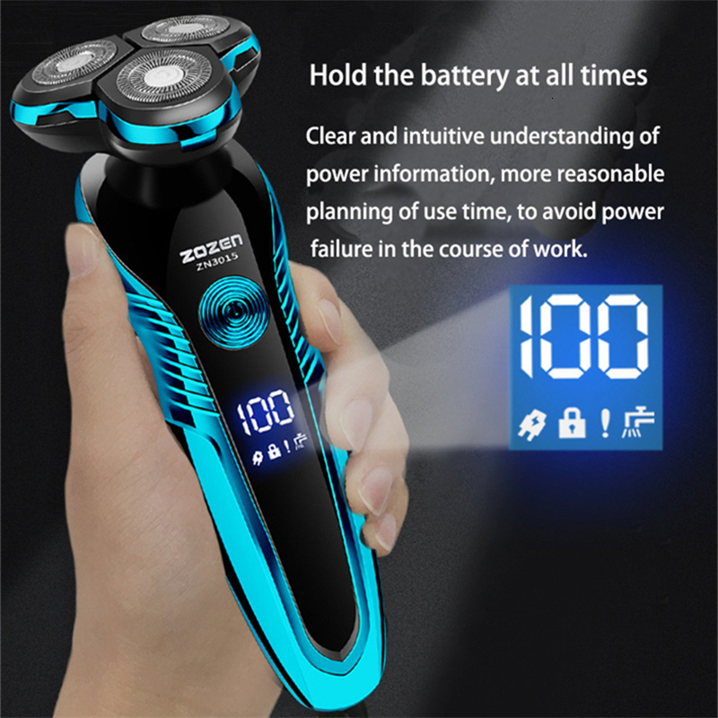 Electric Shavers Electric Shaver Washable Rechargeable Electric Razor Hair Clipper Cutting Shaving Machine for Men Beard Trimmer Wet-Dry Dual Use 2308