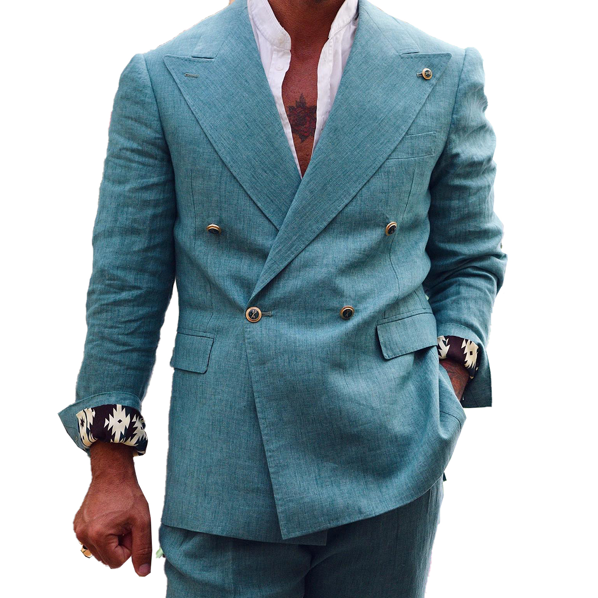 Luxury Men Wedding Suits Double Breasted Tuxedos Fashion Slim Fit Groom Wear Business Office 2 Pcs Jacket Pants Custom Made