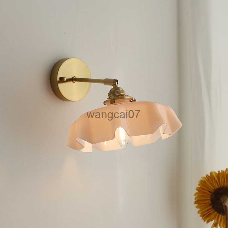 Wall Lamps Modern Wall Lamps Glass Lampshade E14 Wall Light Loft Corridor Sconce Bedside Living Sofa Background Lighting Decoration Lamp HKD230814