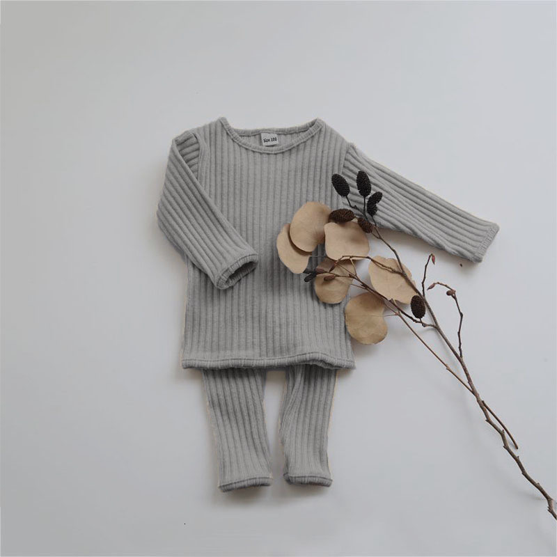 Clothing Sets Spring Toddler Baby Clothes Girls Boys Knit Sweater Tops Leggings Pants Children Pajamas Kids Thermal Underwear For 0 5Y 230814