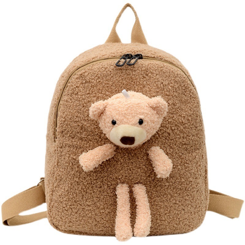 Backpacks Korean Children s Plush Bear Bag 30cm Backpack Cute Cartoon Small Boys Girls Toddler School Bags 230814
