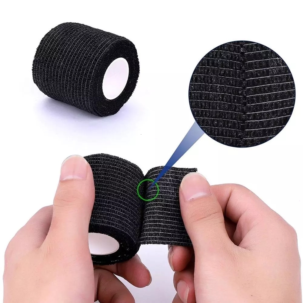 Other Tattoo Supplies 5101520 Black Tattoo Grip Bandage Cover Wraps Tapes Nonwoven Waterproof Self Adhesive Finger Protection Tattoo Accessories 23081