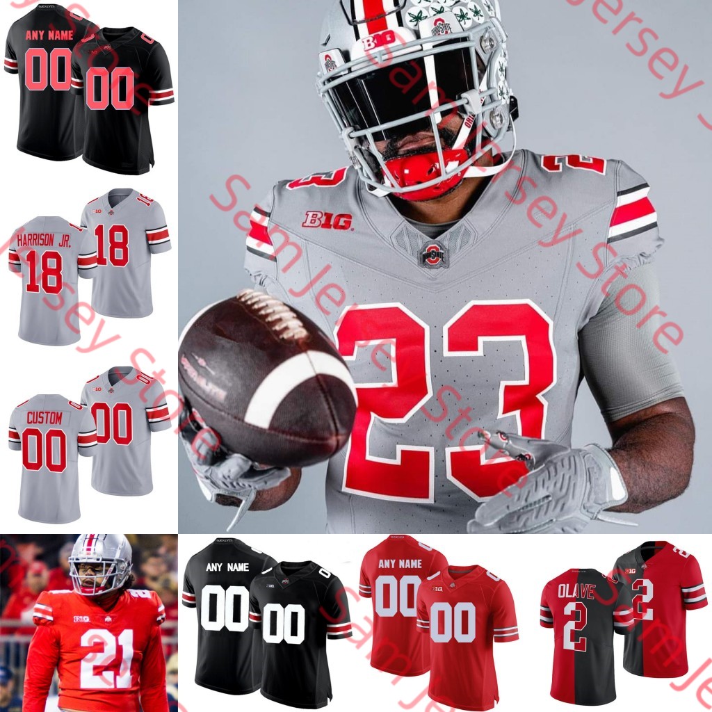 2023 Ohio State Buckeyes OSU College Football Jerseys C.J. Stroud TreVeyon Henderson Jaxon Smith-Njigba Miyan Williams Hayden Marvin Harrison Jr. Emeka Egbuka Olave 5X