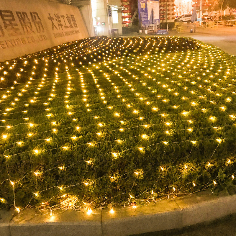 Net String Solar Light Outdoor 1.5*1.5m 3*2m 6*4m Waterproof Garland Garden Fairy Lawn Tree Decoration Lamp