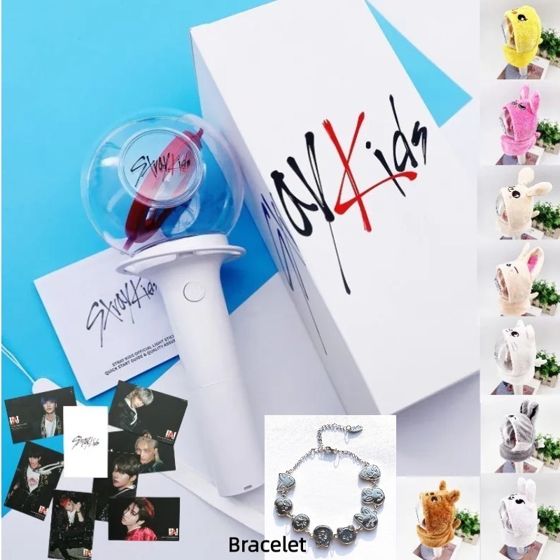 LED Light Sticks Kpop Strayed Kids Lightstick With Bluetooth Concert Hand Lamp Glow Light Stick Plush protective cover Flash Lamp Fans Collection 2308