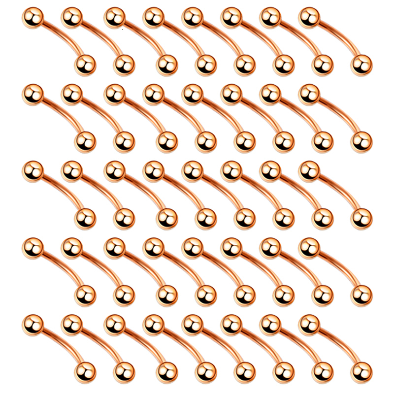 Labret Lip Piercing Jewelry 100PCSLot Steel Eyebrow Rings Banana Ring Rook Piercings Barbell Earring Studs Body Gift 230814