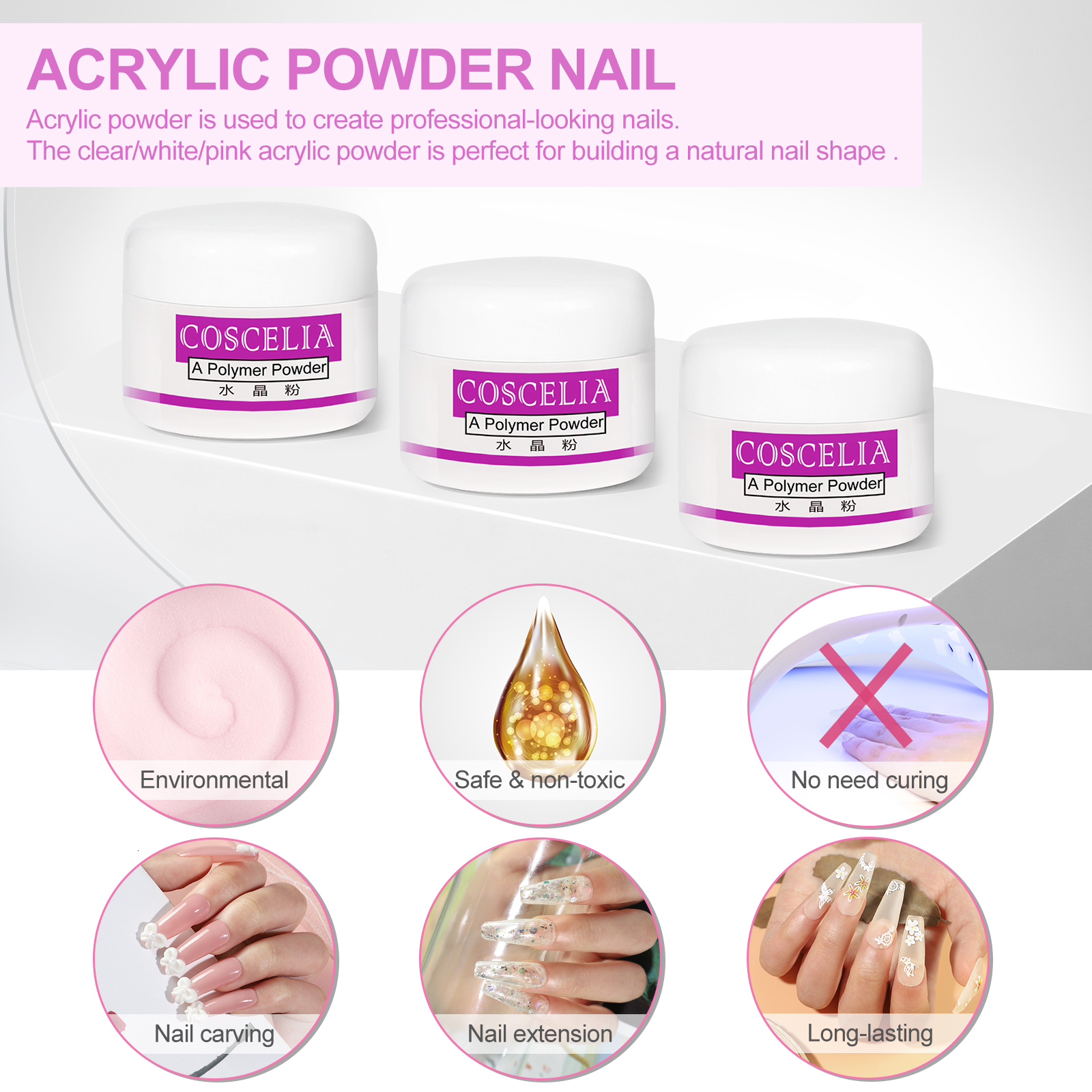 Nail Art Kits COSCELIA Acrylic Kit Full Manicure Set With UV LED Lamp Decoration Liquid All for Tools 230815