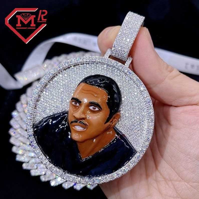Memory Vvs Sier Custom Iced Out Picture Pendant Moissanite Customize any photo pendant