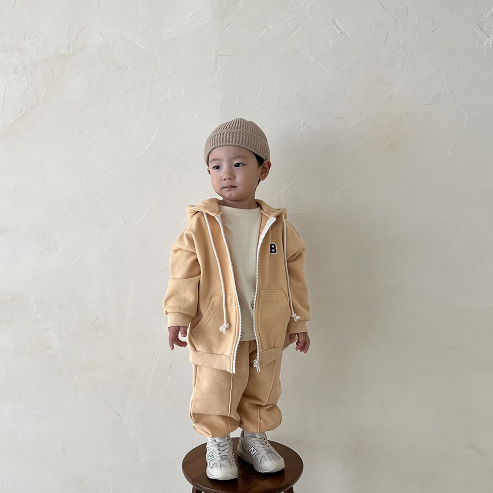 Clothing Sets Baby Casual Tracksuit Children Boys Cotton Zipper Hooded JacketJogger Pants Set 2PcsSets Kids Girls Leisure Sport Suit 230814