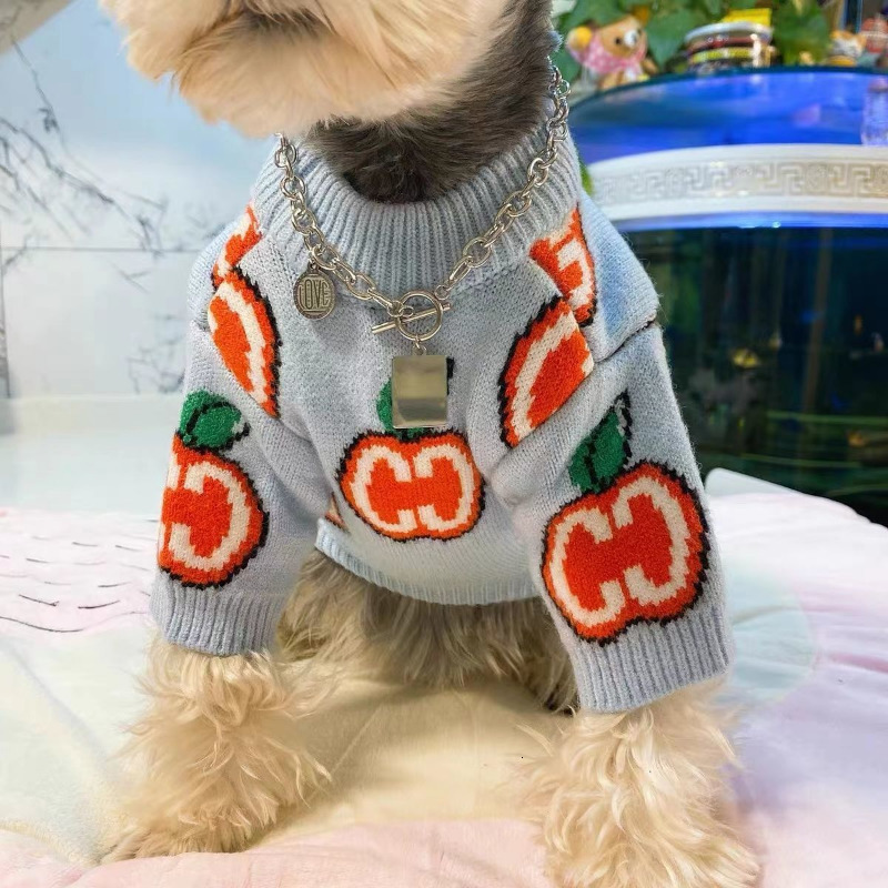 Apparel Apple Letter Sweater Pet Dog Clothes Cotton Sweatshirt Clothing Dogs Warm Cute Chihuahua Print Autumn Winter Gary Boy Mascotas 230815