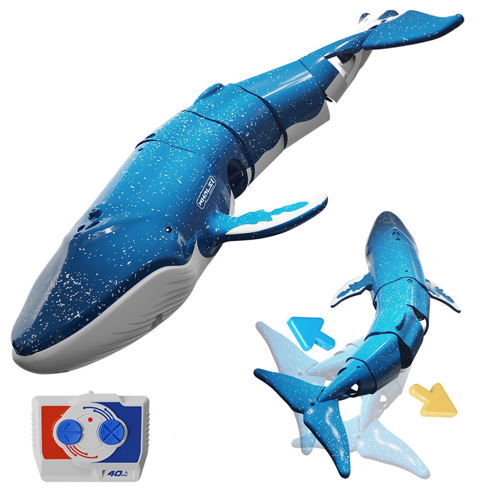 ElectricRC Animals Simulated Remote Control Diving Whale Can Dive Out Of The Water Move Forward Turn Left And Right Children's Toy Spiral D 23081