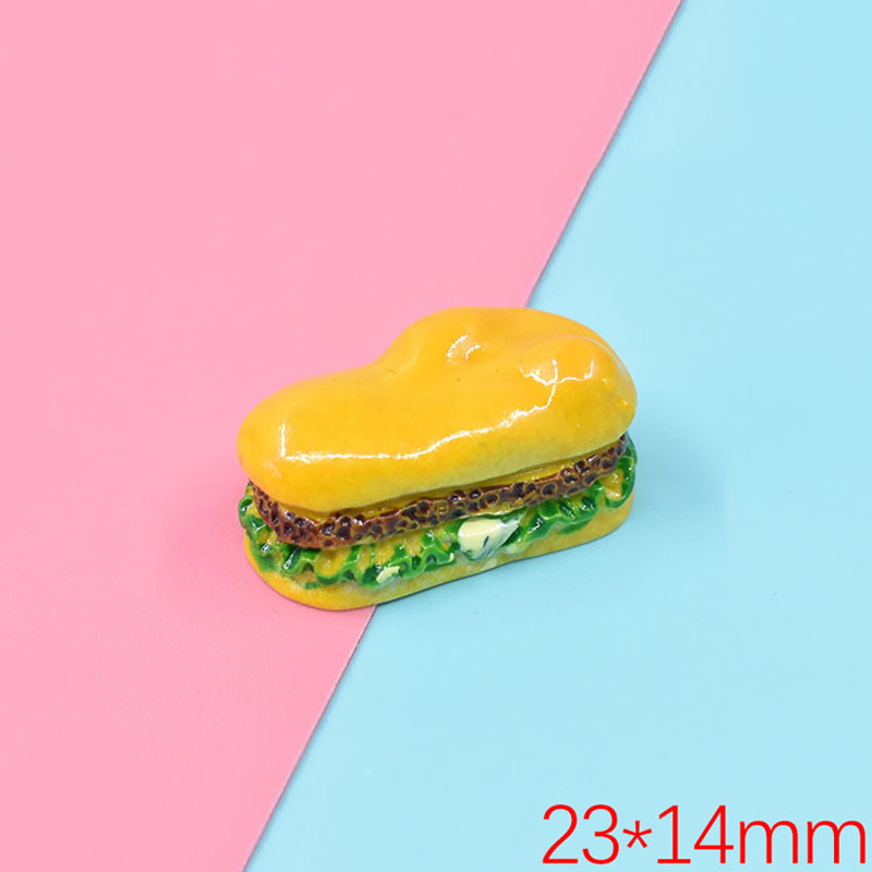 Mini Resin Hamburger Sandwich Charms Pendants Patch For DIY Earrings Key Chains Fashion Jewelry Making