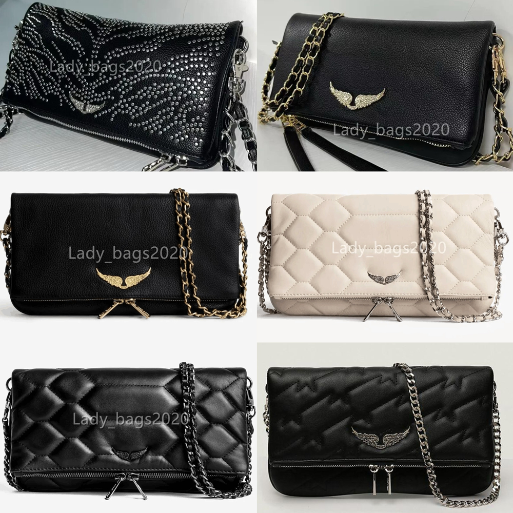 Zadig Voltaire ZV Chains Bags Designer Wings Diamond-ironing Woman Bag Women Shoulder Bag Rivet Handbag Crossbody Purse Leather Cross Body Chain Handbags