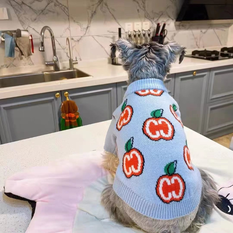Apparel Apple Letter Sweater Pet Dog Clothes Cotton Sweatshirt Clothing Dogs Warm Cute Chihuahua Print Autumn Winter Gary Boy Mascotas 230815