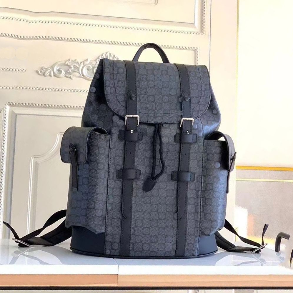 Designer bag luxurious backpack backpack men's and women's luggage bag classic vintage black checkered outdoor large capacity fashionable backpack