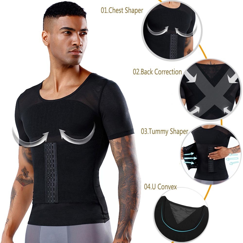 Waist Tummy Shaper Fashion Men Shapewear Tops Shapers Male Girdle Shirt Men's Tummy Belly Control Slimming Waist Trainer Undershirt Tops 230815