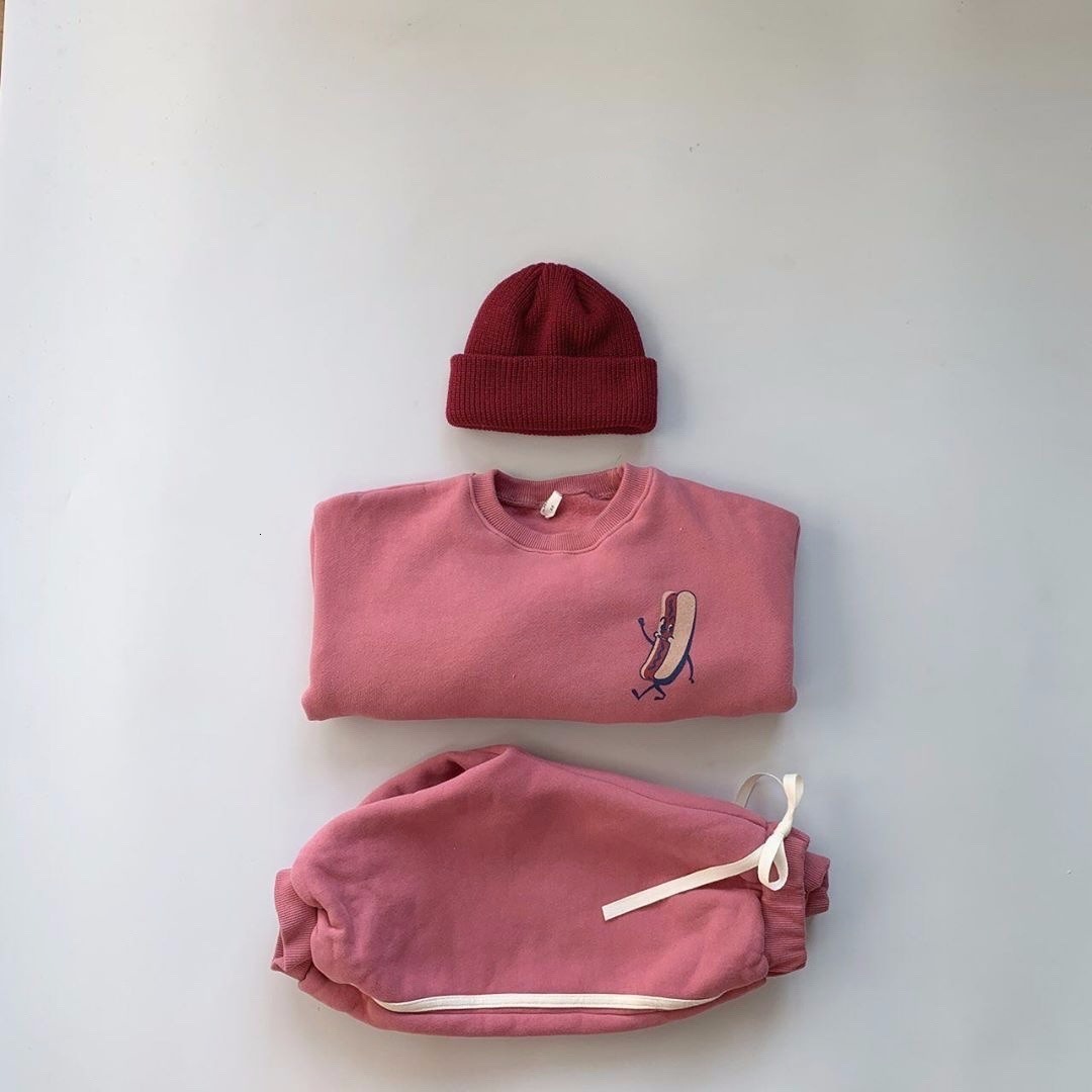 Clothing Sets Girl Boy Solid Color Cartoon Ears Long Sleeve Hooded Tops Long Pants Set Clothes Suit Autumn 2pcs Baby Outfits Bebes born 230814