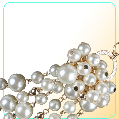 Multilayer Pearl Necklaces Sweaters Chain Multilayer Strand Chain Faux Pearls Flapper Beads Cluster Long Choker Necklace333M