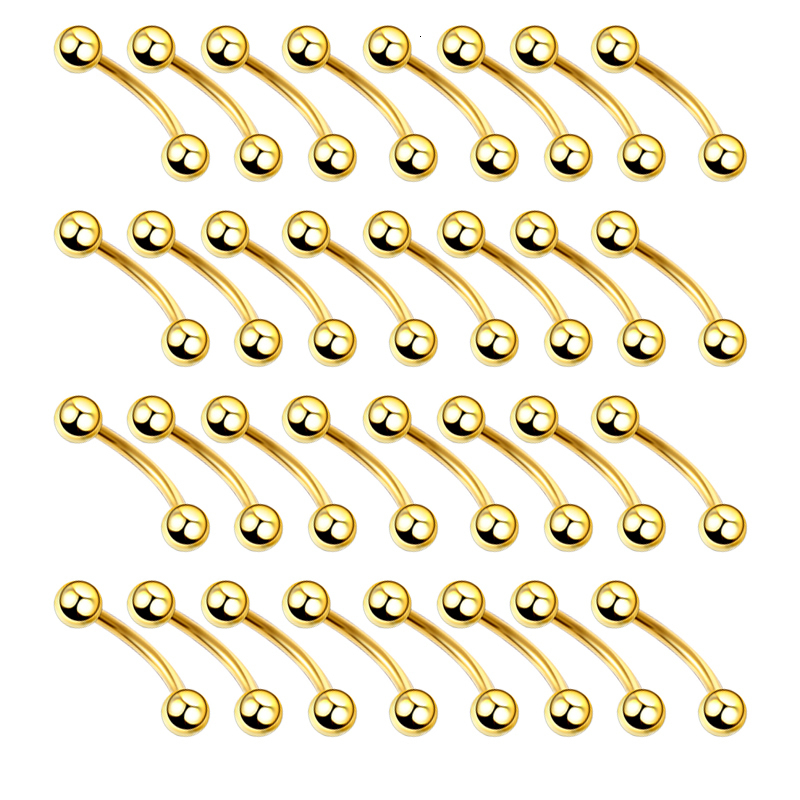 Labret Lip Piercing Jewelry 100PCSLot Steel Eyebrow Rings Banana Ring Rook Piercings Barbell Earring Studs Body Gift 230814
