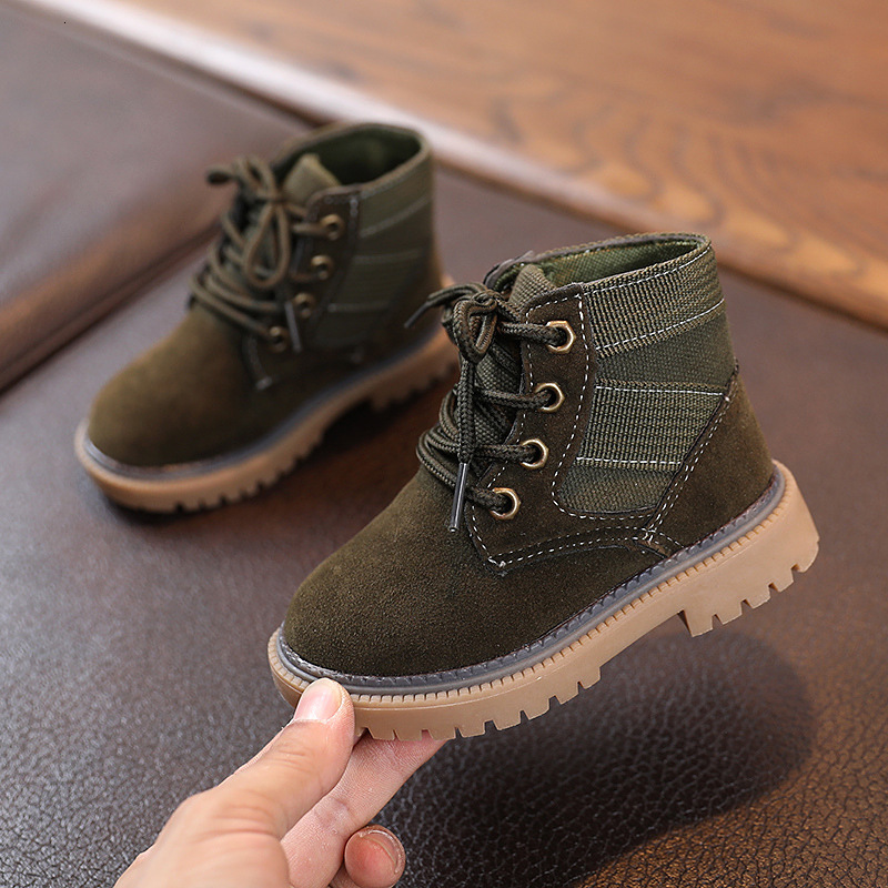 Boots Retro Fashion Children s Boy Desert Suede Leather Lace Up Ankle Rubber Baby Sneakers Toddler Shoes 2023 Autumn 230814