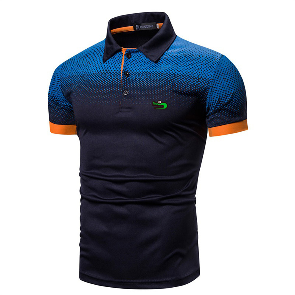 Mens Polos Fashion Print Short Sleeve Lapel Collar Polo Shirt Casual Pullover Tee Tops 230815